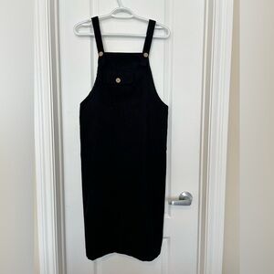 Shein Black Corduroy Pinafore Dress